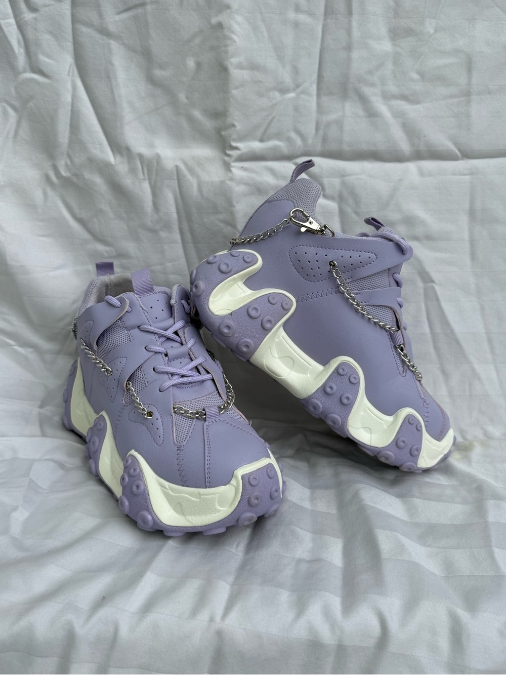 Anthony Wang Collection - Lilac Chunky Chain Platform Sneakers